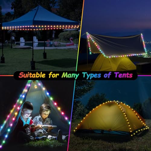 40ft LED Canopy String Lights with Remote D140