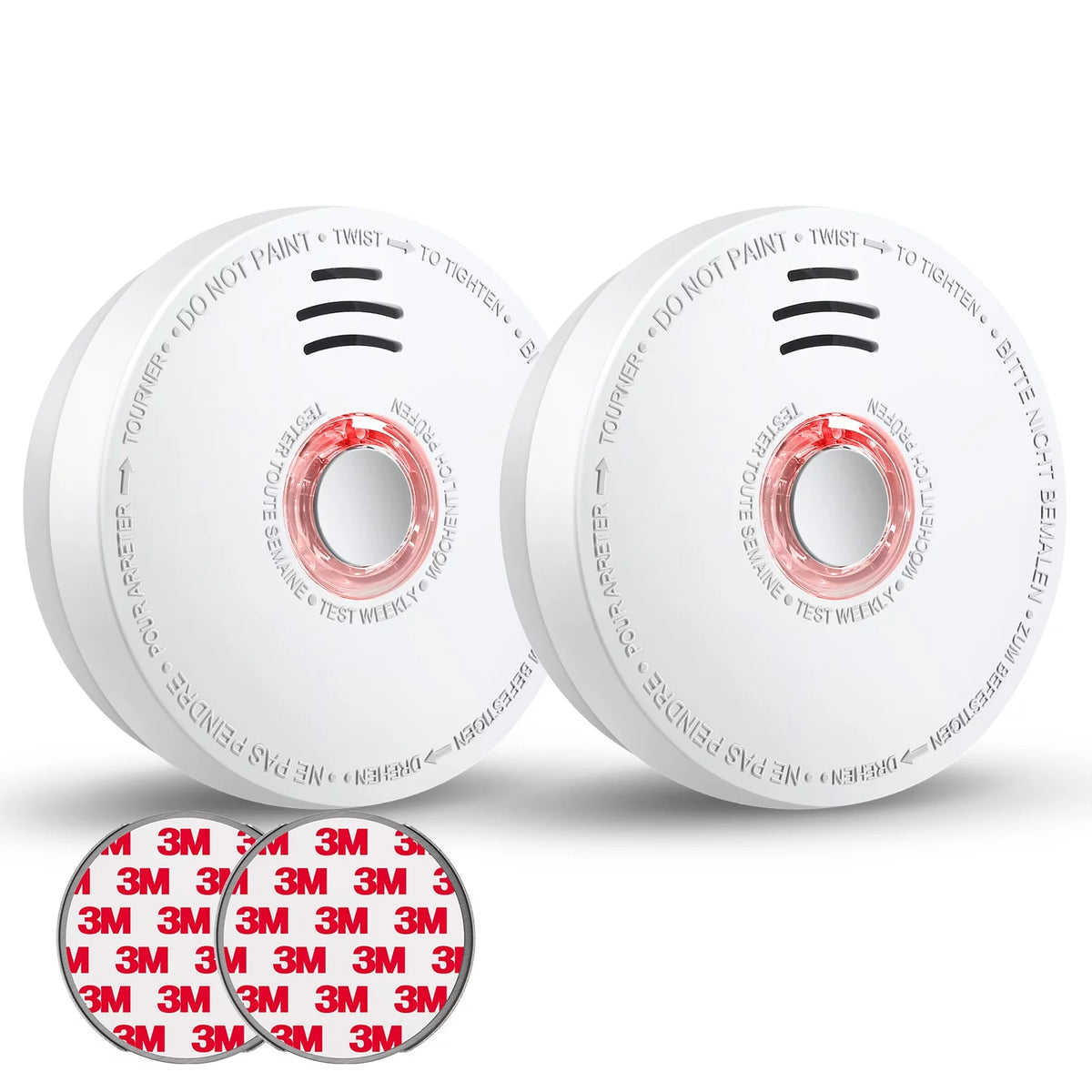 2 Pack 9V Battery Operated Photoelectric Smoke Alarm S520