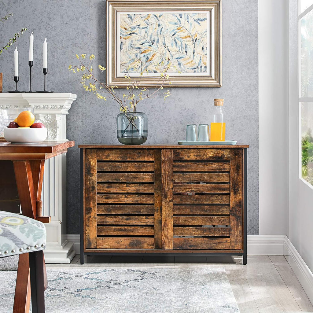 Rustic Brown Sideboard with Sliding Doors U37289