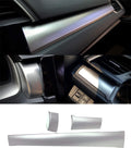 Carbon Fiber Grain Interior Center Control Dashboard Stripe Cover Trim Panel Pack of 2 G9271