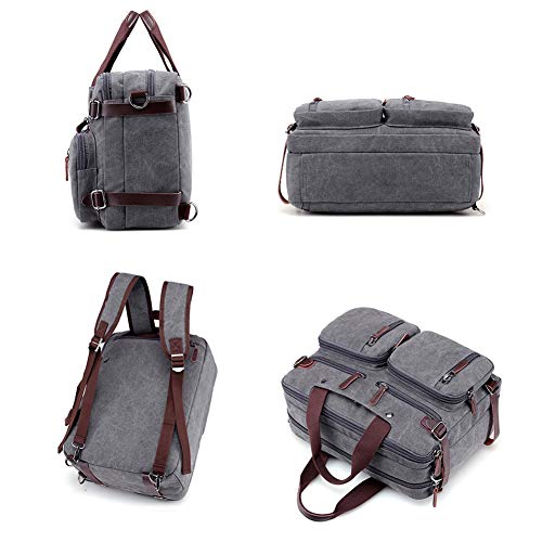 Canvas Laptop Bag Convertible Messenger Bag Fits 15.6 Inch Laptop N1443