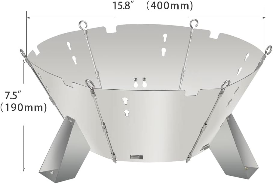 Portable Collapsible Stainless Steel Wood Burning Fire Pit W3519