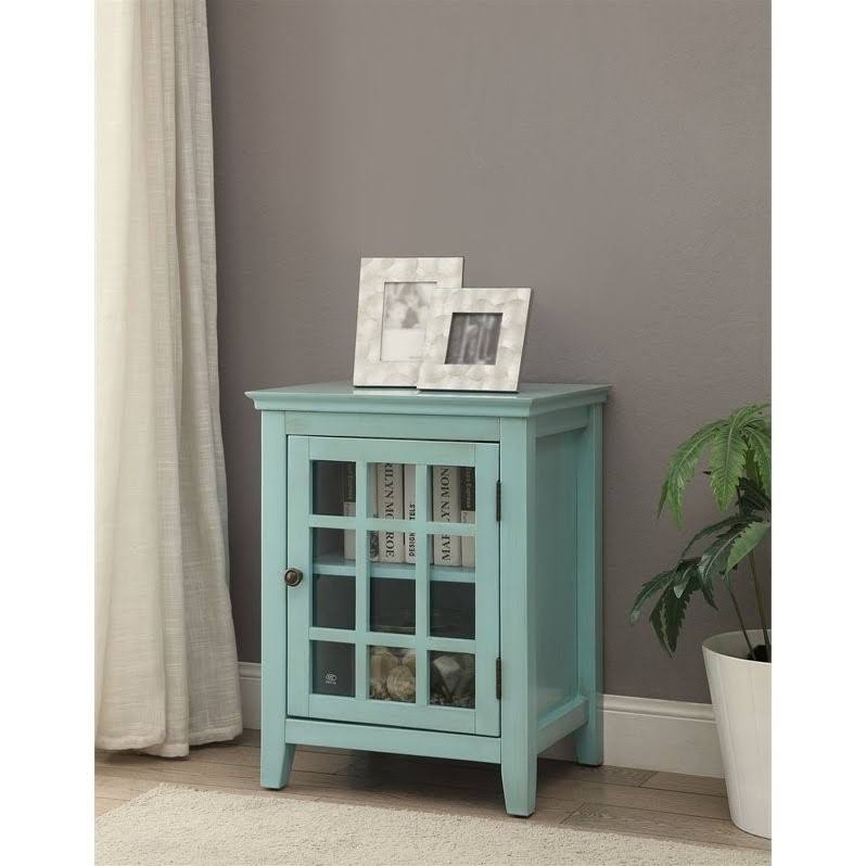 Antique Single Door Curio Cabinet in Turquoise X460