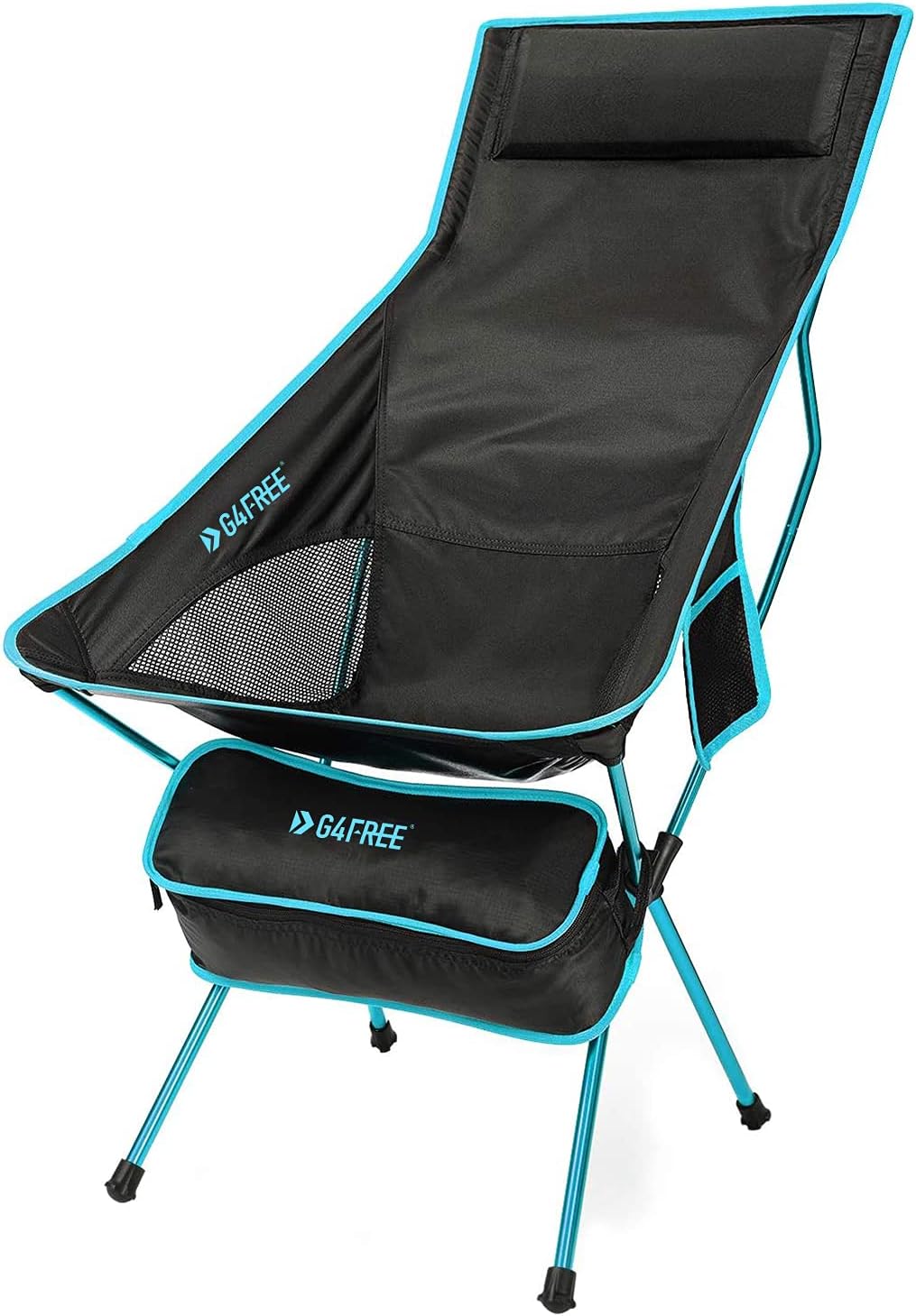 Lightweight Portable High Back Camping Chair with Headrest & Pocket A44314
