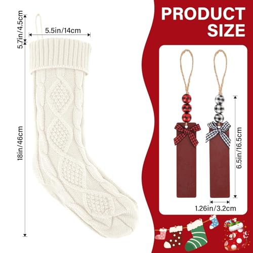 18Inch Cable Knitted Christmas Stockings in Red, White, Green I705