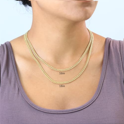 14k Yellow Gold Miami Cuban Link Chain Pendant Necklace P10260