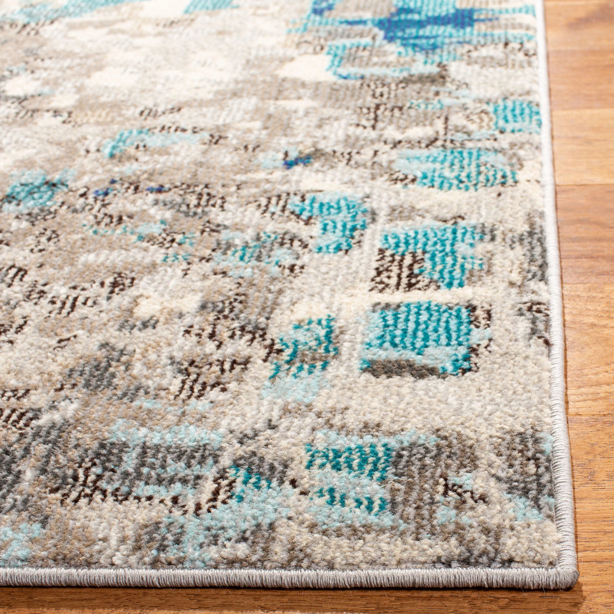 Grey/Blue Abstract Polka Dots Area Rug, 9' x 12' E145672