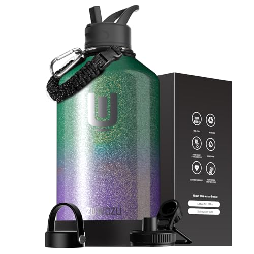 Black 128oz Stainless Steel Insulated Water Bottle with Straw H999700