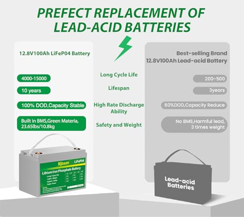 12V 100Ah LiFePO4 Battery with 100A BMS K480357