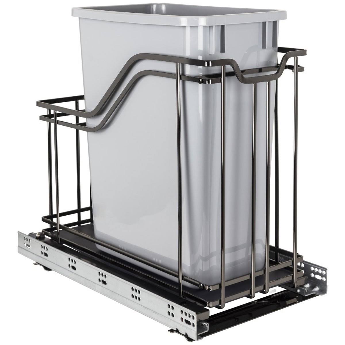 Metal Single Trashcan Polished Chrome E48596