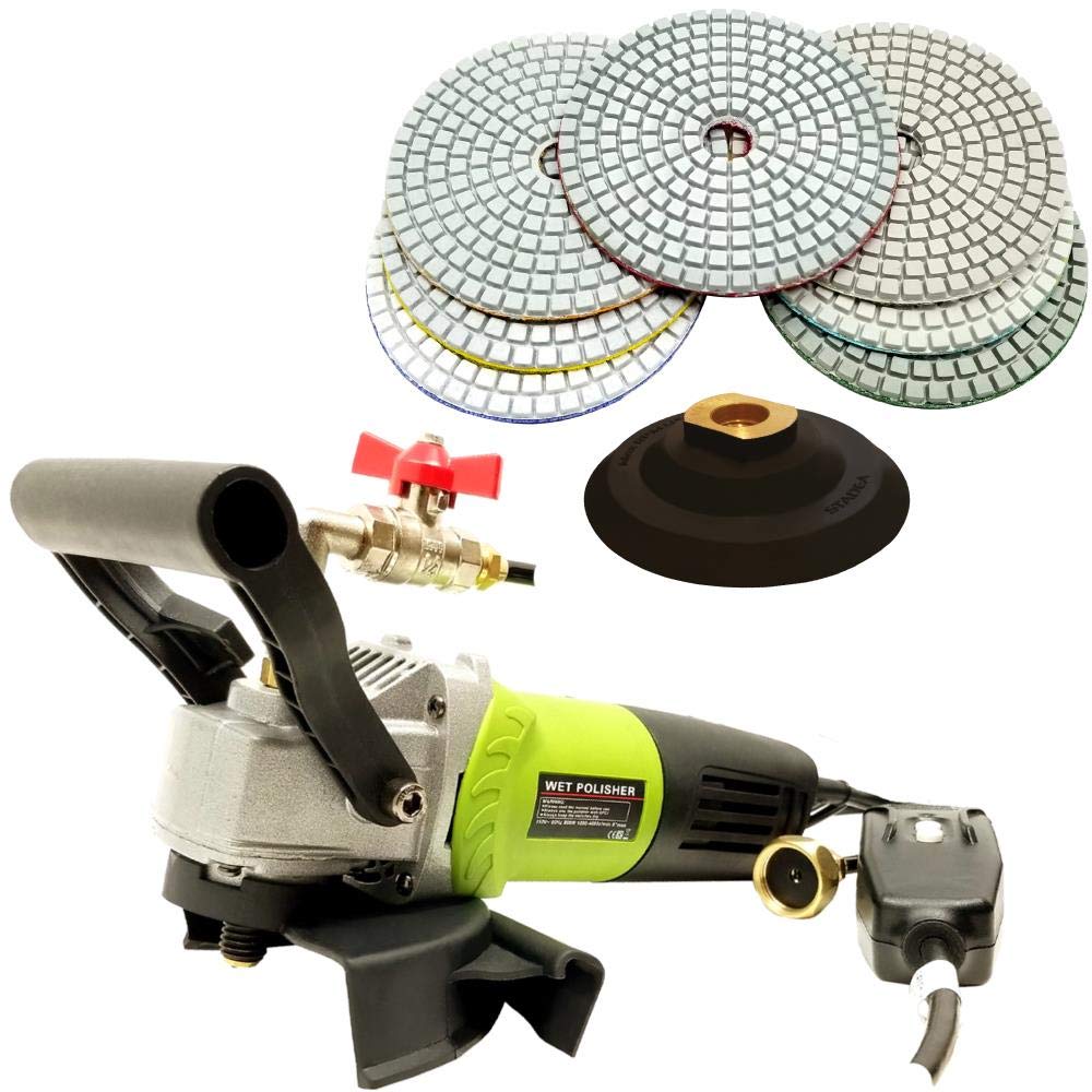 Variable Speed Wet Polisher Grinder Sander with 4'' Diamond Polishing Pads E78028