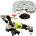Variable Speed Wet Polisher Grinder Sander with 4'' Diamond Polishing Pads E78028