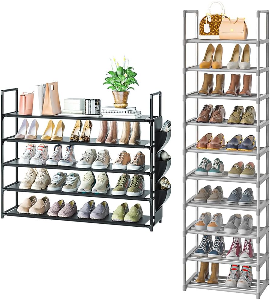 5 Tier Long Shoe Rack and 10 Tier Narrow Tall Shoe Rack Y226519