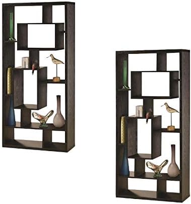 Black Asymmetrical Cube Bookcase Set of 2 T845536