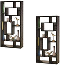 Black Asymmetrical Cube Bookcase Set of 2 T845536