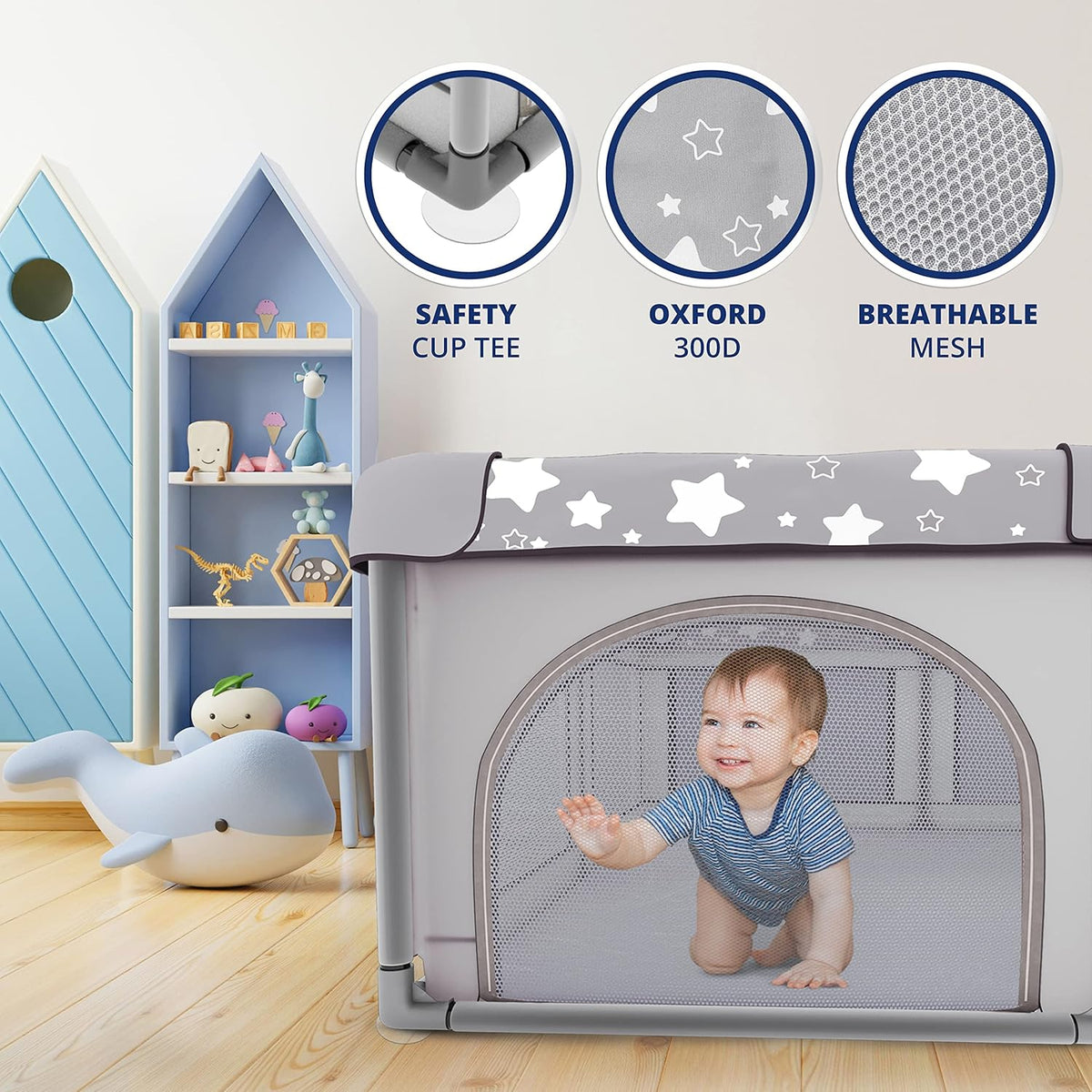 X-Large Foldable Portable Baby Playpen with Carry-Case Y6021