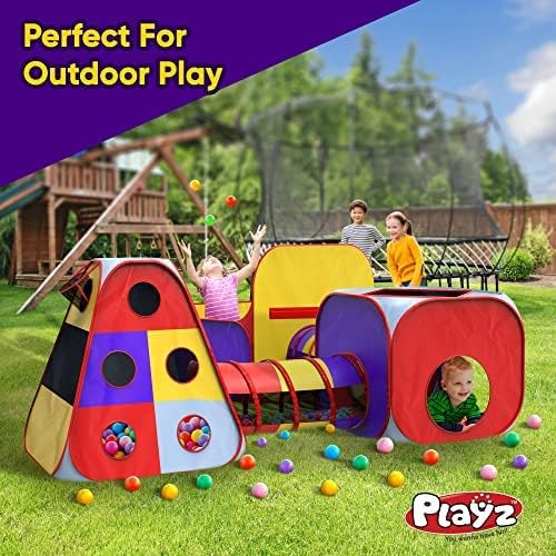 5pc Kids Playhouse Jungle Gym with Pop Up Tents, Tunnels, and Basketball Pit with Zipper Storage Case P875