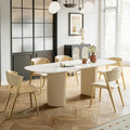 White Oval Marble Dining Table S605
