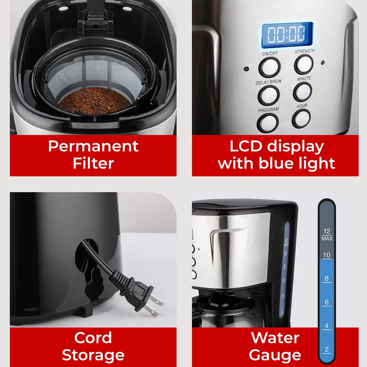 12-Cup Programmable Coffee Maker H592