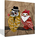 Owl Canvas Wall Art Framed 24x24 Inches Q117
