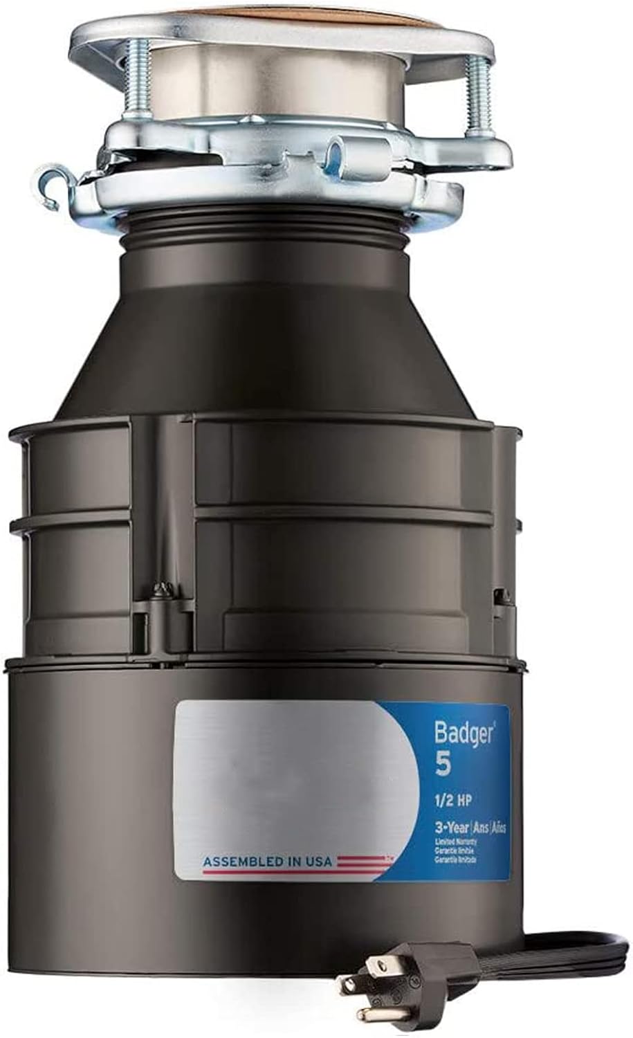 Black 1/2 HP Continuous Feed Garbage Disposal D67661