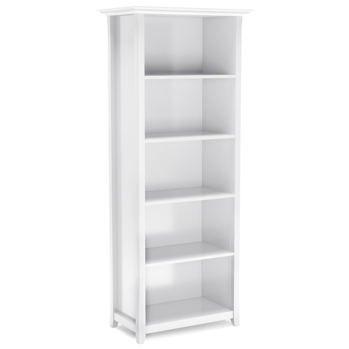 White 5 Shelf Solid Wood Bookcase Z47312