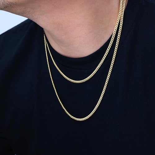 14k Yellow Gold Miami Cuban Link Chain Pendant Necklace P10260