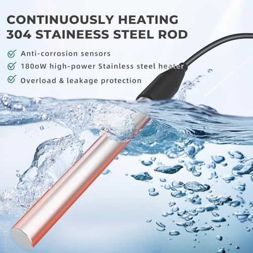 1800W Immersion Water Heater with Auto Thermostat & GFCI P196