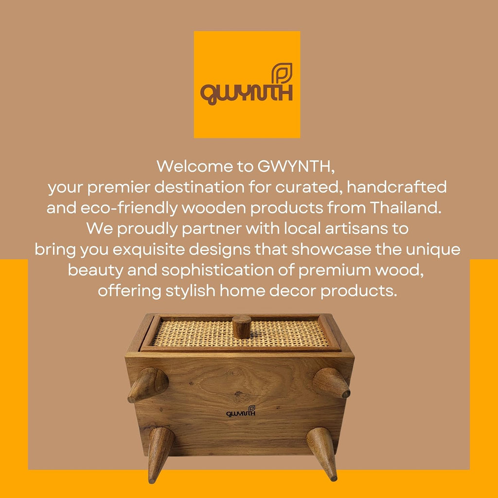 Teak Rattan Wood Desk Drawer D7561