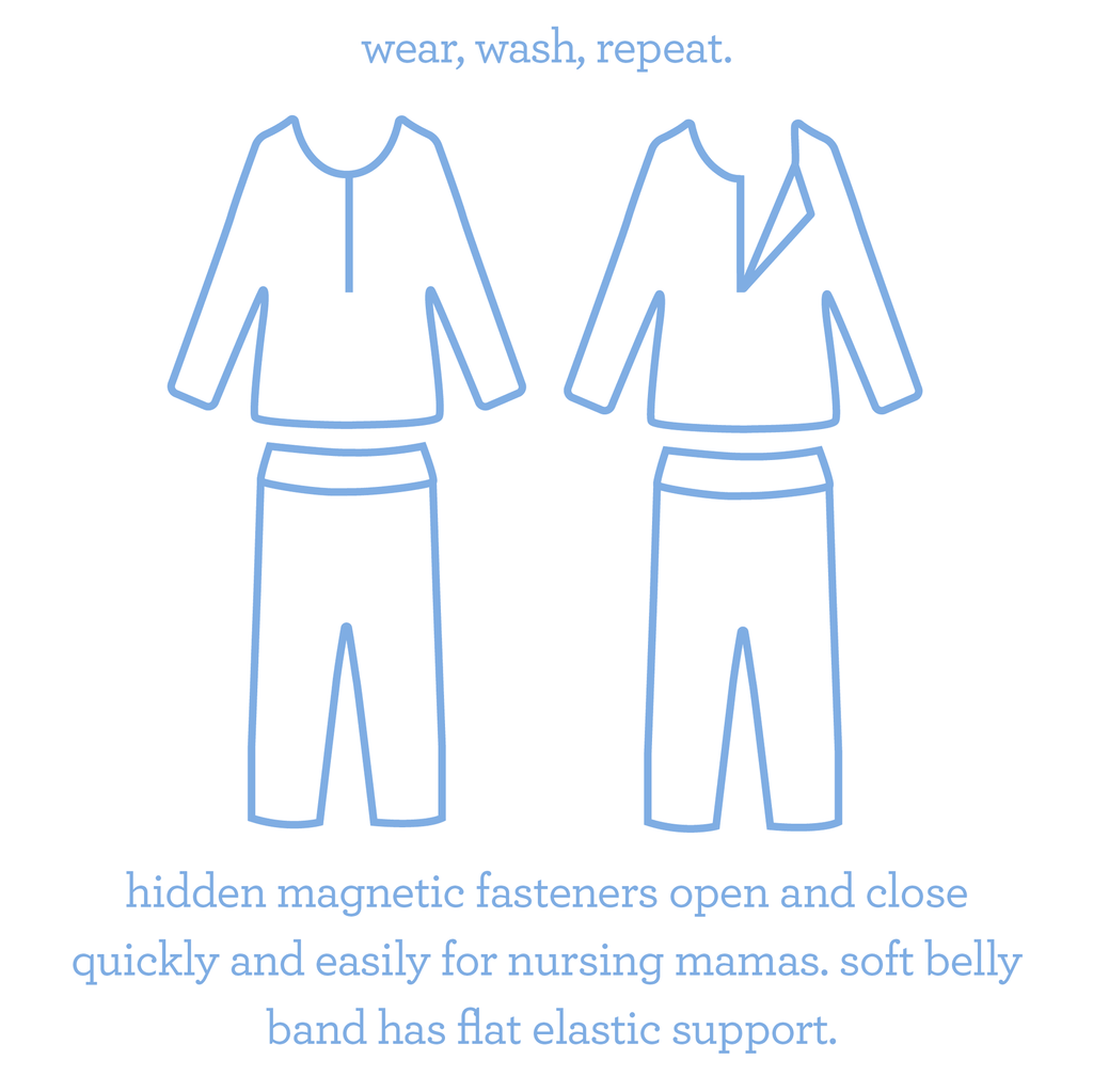Modal Magnetic Nursing Pajama Set A317