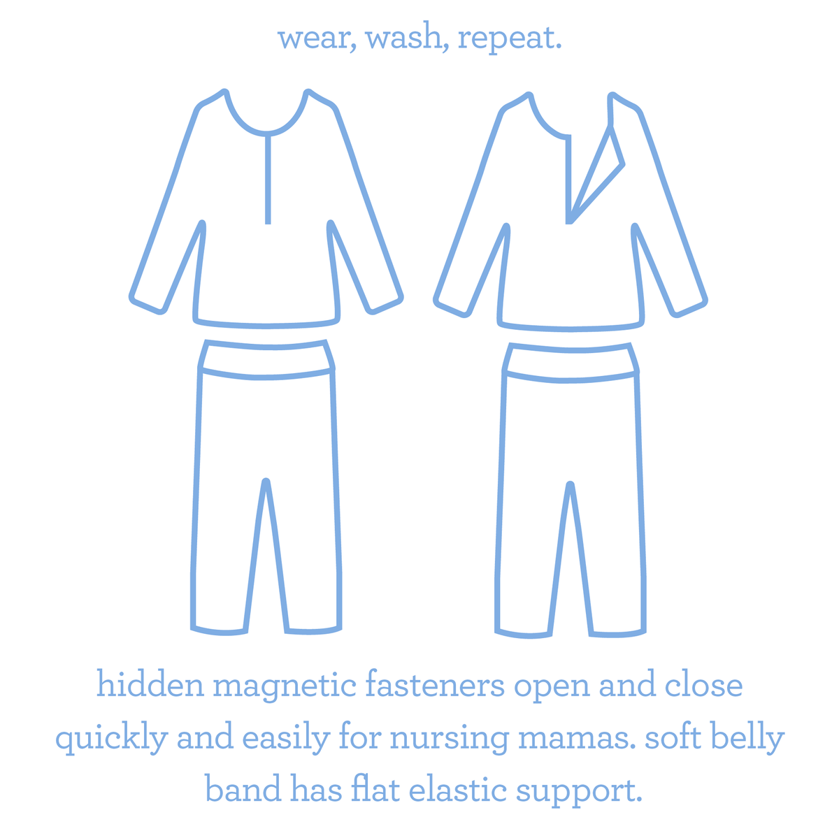 Modal Magnetic Nursing Pajama Set A317