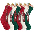 18Inch Cable Knitted Christmas Stockings in Red, White, Green I705