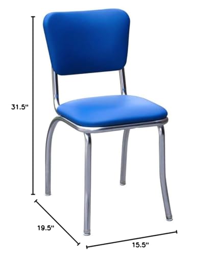 Red Glitter Sparkle Chrome Kitchen Chair N941