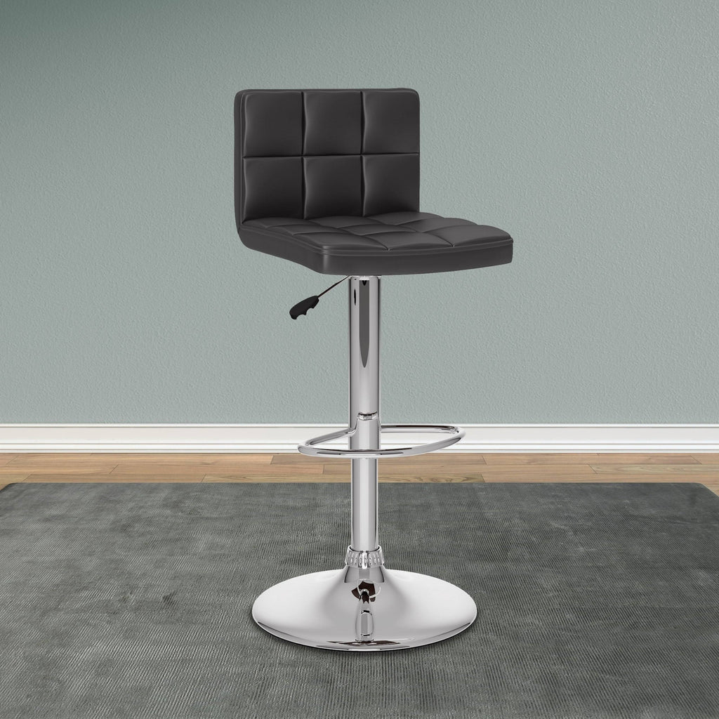 Adjustable Leatherette Bar Stool Set of 2 Red G381342