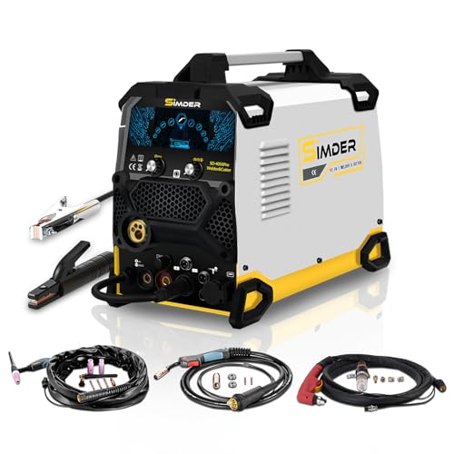 Aluminum MIG Welder Pulse MIG/MAG/HF TIG/Stick/Pilot ARC Plasma Cutter 200A Welding Machine 10 in 1 Welder Cutter Combo V104