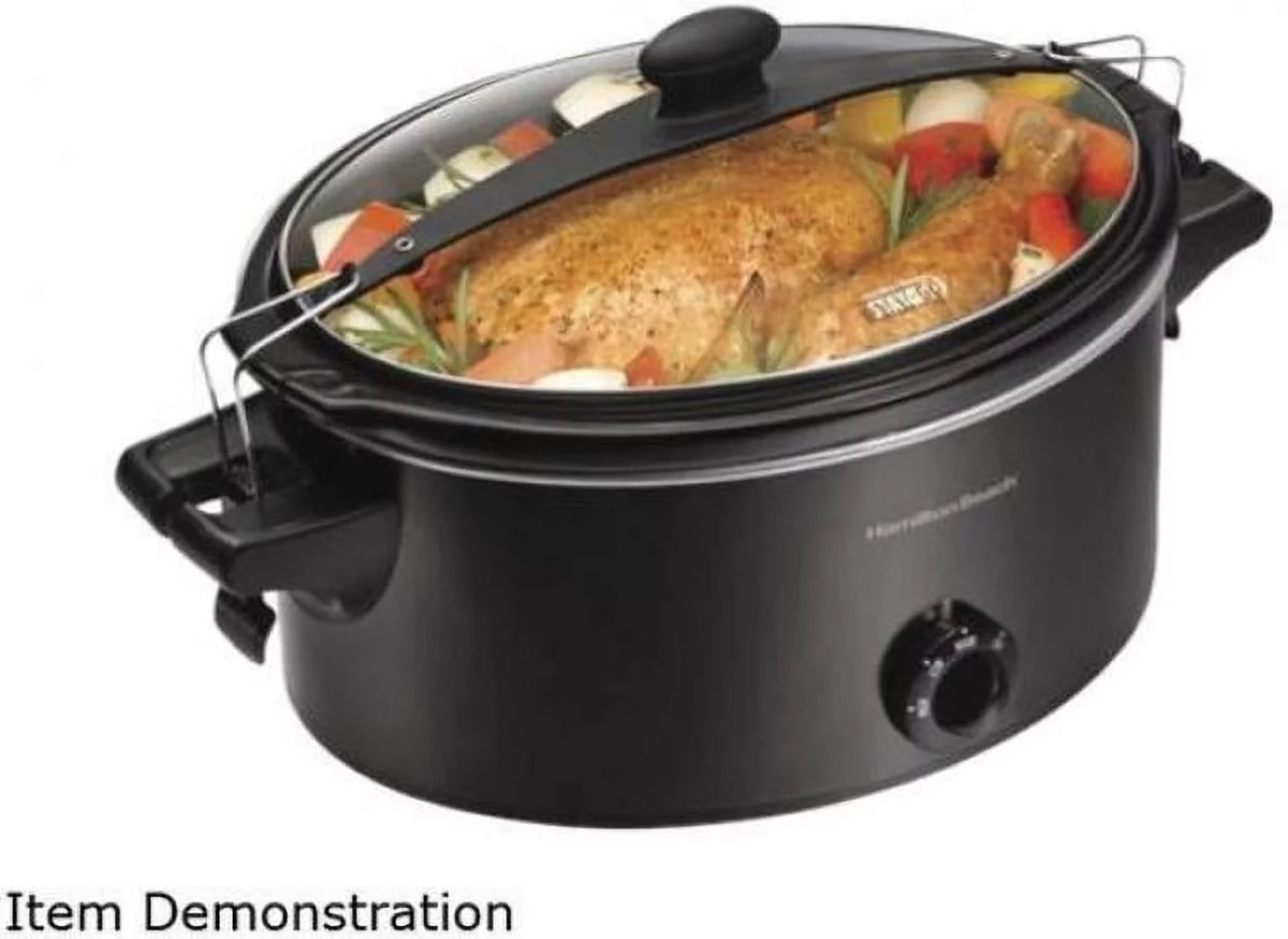 6 Quart Black Slow Cooker Y838