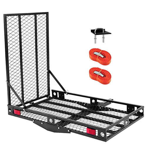 Heavy Duty Folding Hitch Cargo Carrier with Ramp, 500LBS Weight Capacity R771644