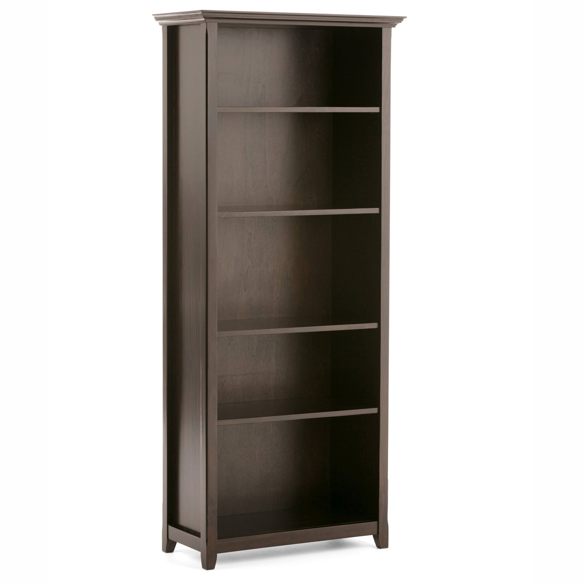White 5 Shelf Solid Wood Bookcase Z47312