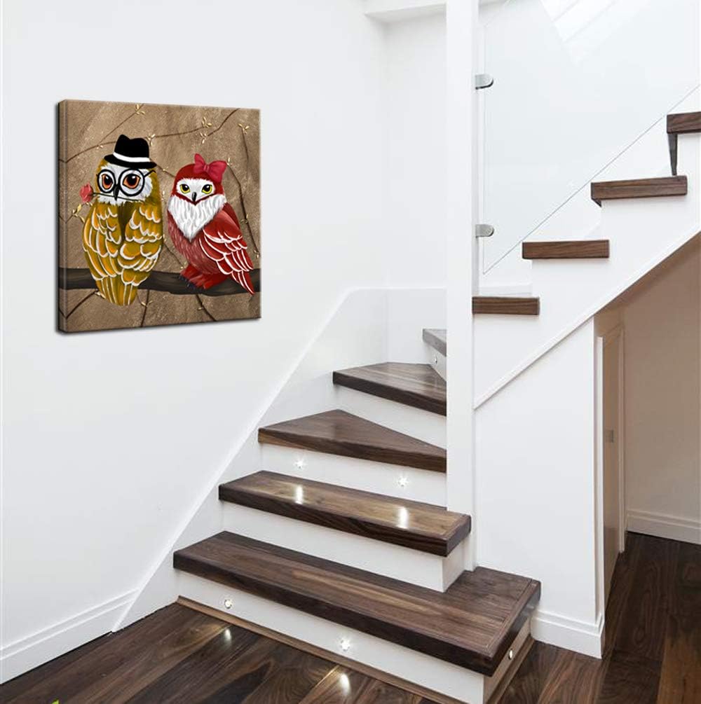 Owl Canvas Wall Art Framed 24x24 Inches Q117