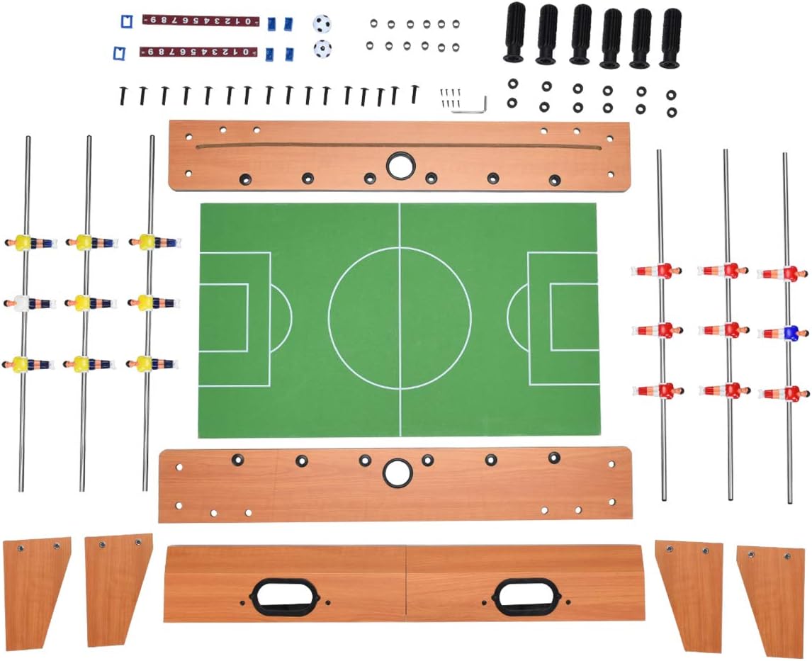 27 Foosball Table Wooden Soccer Game Table Top U29594