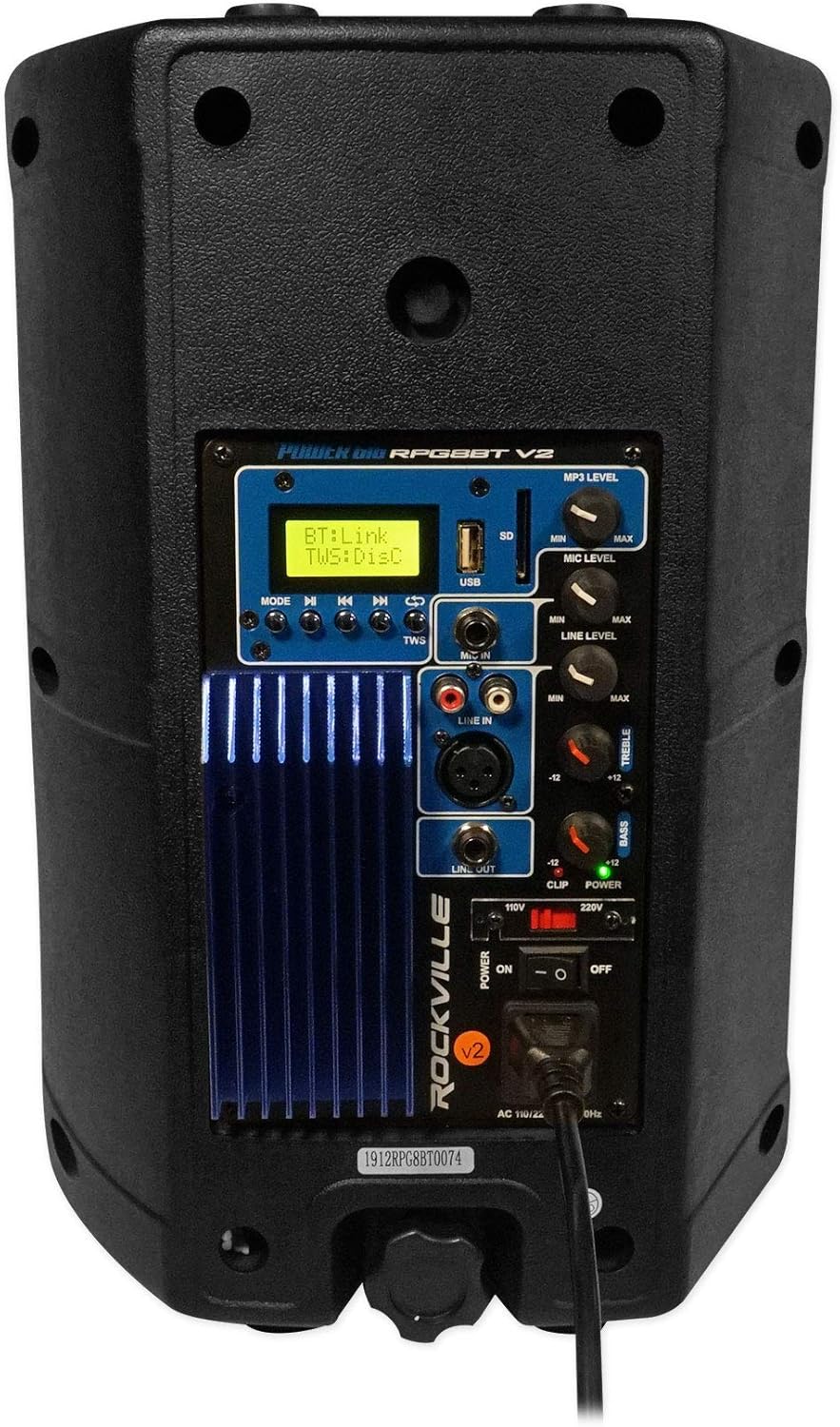 8 Powered DJ Speakers with Stands and Cables Z34640