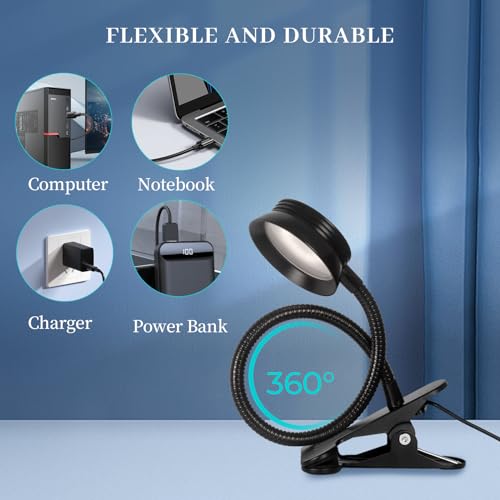Clip on LED Reading Light, 3 Color Lights, USB M175344