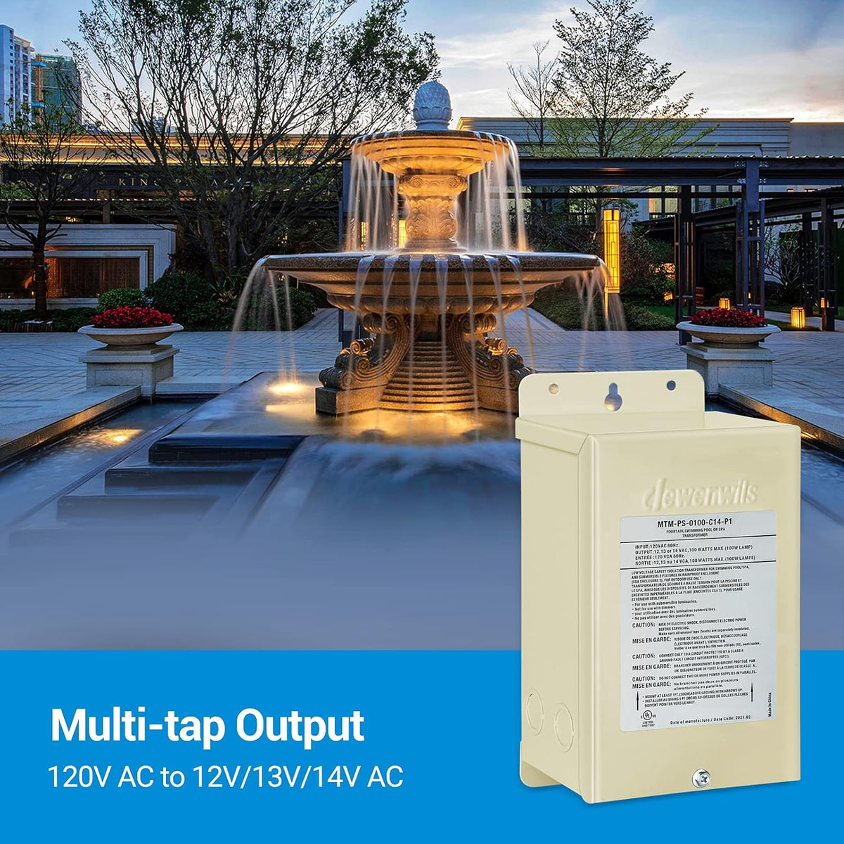 100W Multi-tap Low Voltage Pool Light Transformer P717