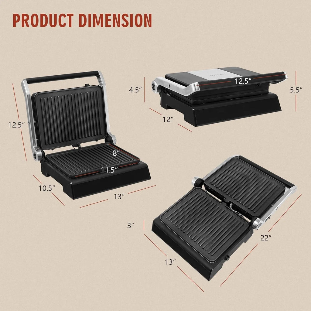 1200W Non-Stick Electric Panini Press Sandwich Maker A287562