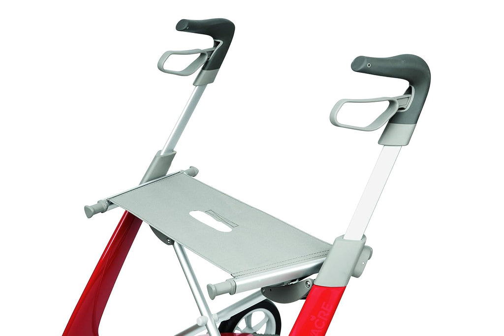 Red Carbon Ultralight Rollator Walker with Organizer Bag, Wide Track, 18.5" x 24" Seat O83322