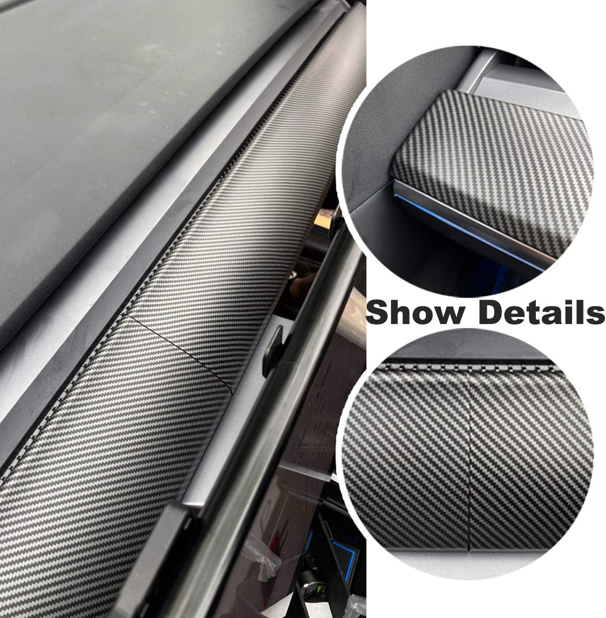 Matte Carbon Fiber Dash Cap Covers Pack of 2 F625