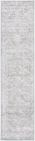 Light Grey & Ivory Runner Rug P23461