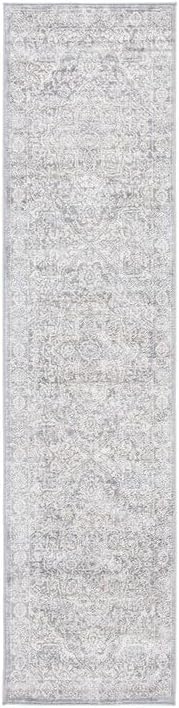 Light Grey & Ivory Runner Rug P23461