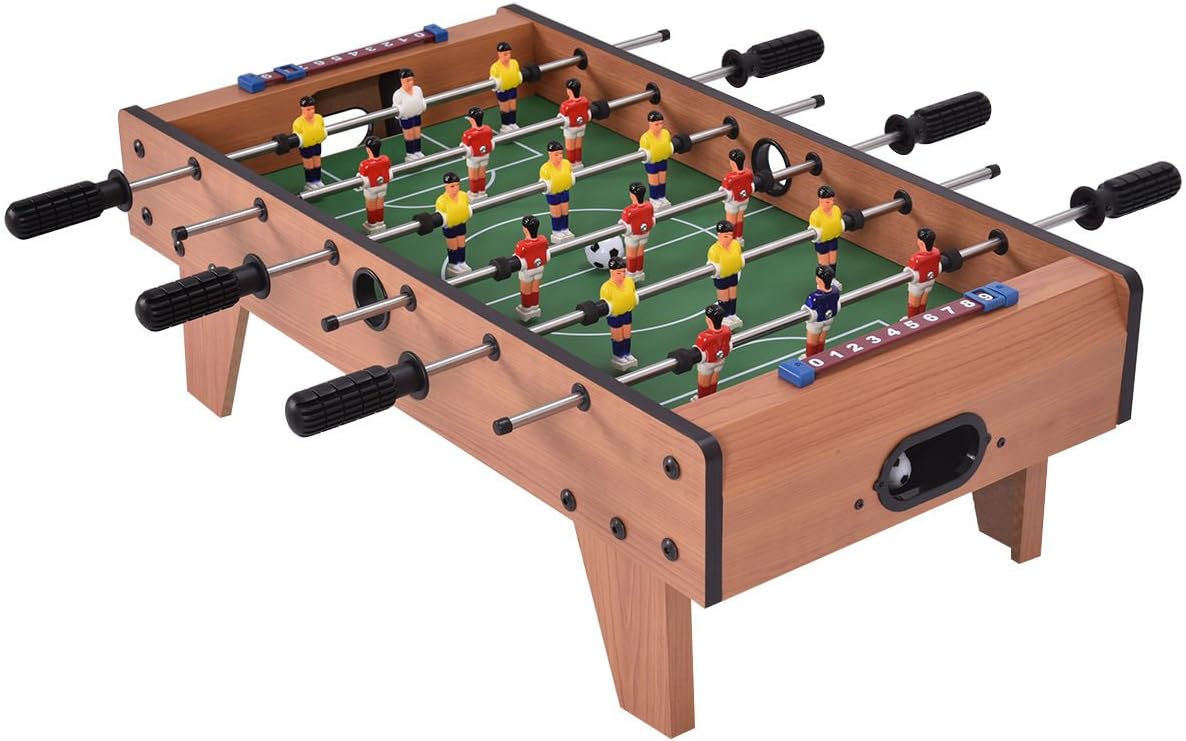 27 Foosball Table Wooden Soccer Game Table Top U29594