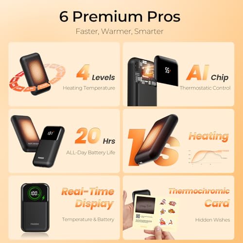 Rechargeable Electric Hand Warmers with Heat Levels and Display S154